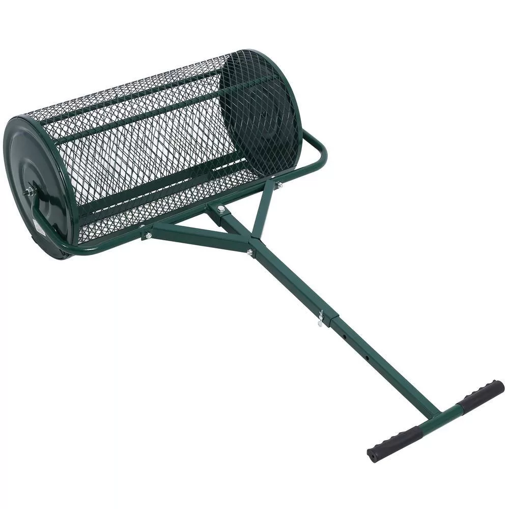 Tunearary W465HZP54056 24 in. x 13 in. Lawn Garden Spreaders Planting Seeding Manure Roller Spreaders with T Shaped Handle