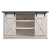 Bell'O Cottonwood 54 in. Sargent Oak and Cream Wood TV Stand Fits TVs Up to 60 in. with Storage Doors