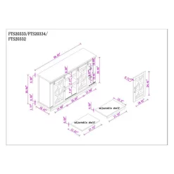 FESTIVO 58 in. Saw Cut-Off White TV Stand for TVs Up to 65 in.