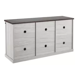 FESTIVO 58 in. Saw Cut-Off White TV Stand for TVs Up to 65 in.