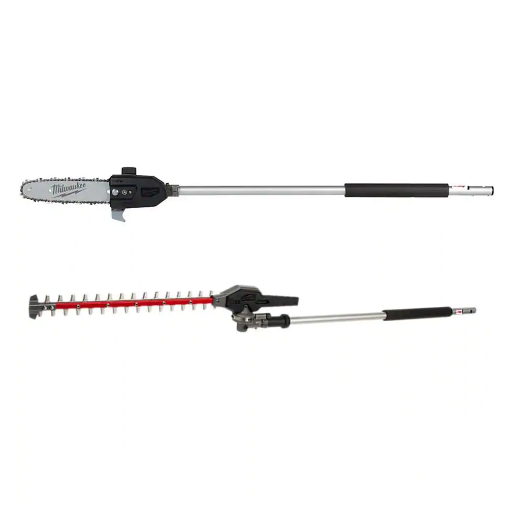 Milwaukee 49-16-2720-49-16-2719 M18 FUEL QUIK-LOK 10 in. Pole Saw Attachment and M18 FUEL QUIK-LOK Hedge Trimmer Attachment (2-Tool)