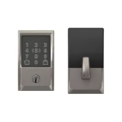 Schlage BE499WB V CEN 619 Century Satin Nickel Electronic Encode Plus Smart WiFi Deadbolt with Alarm