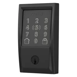 Schlage BE499WB V CEN 622 Century Matte Black Electronic Encode Plus Smart WiFi Deadbolt with Alarm