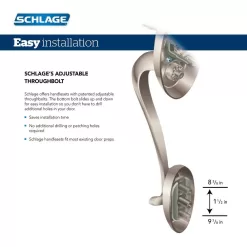 Schlage FE285 G CAM 716 ACC CAM Camelot Aged Bronze Entry Door Handle Set with Accent Door Handle