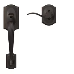 Schlage FE285 G CAM 716 ACC CAM Camelot Aged Bronze Entry Door Handle Set with Accent Door Handle