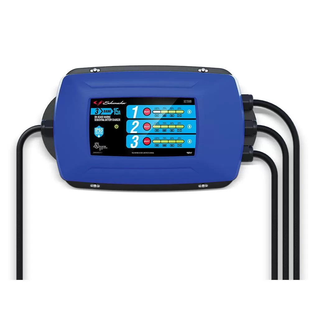 Schumacher Electric SC1389 Schumacher Ship 'n Shore Marine 12-Volt 15-Amp Three-Bank On-Board Sequential Battery Charger