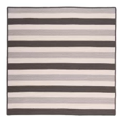 Home Decorators Collection Baxter Silver 6 ft. x 6 ft. Square Braided Indoor/Outdoor Patio Area Rug