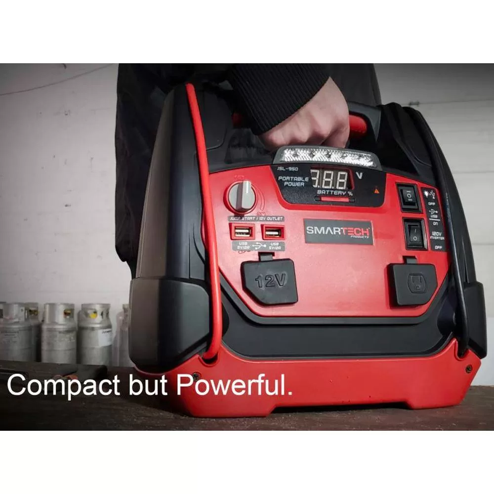 Smartech Products JSL-950 JSL-950 Power Station with Jump Starter and 150 PSI Air Compressor, one 120V power inventer outlet