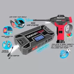 Smartech Products TECH-5000P Power Kit TECH-5000P Vehicle Jump Starter and Power Bank with Accessories + Air Compressor + Carrying Case