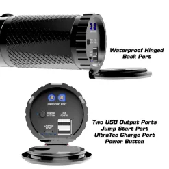 Smartech Products ULTRATECH-8000 8000 Lumen Rechargeable Flashlight with 10000 mAH Jump Starter and Power Bank