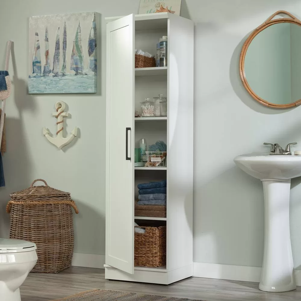 SAUDER HomePlus Soft White Pantry with Reversible Door