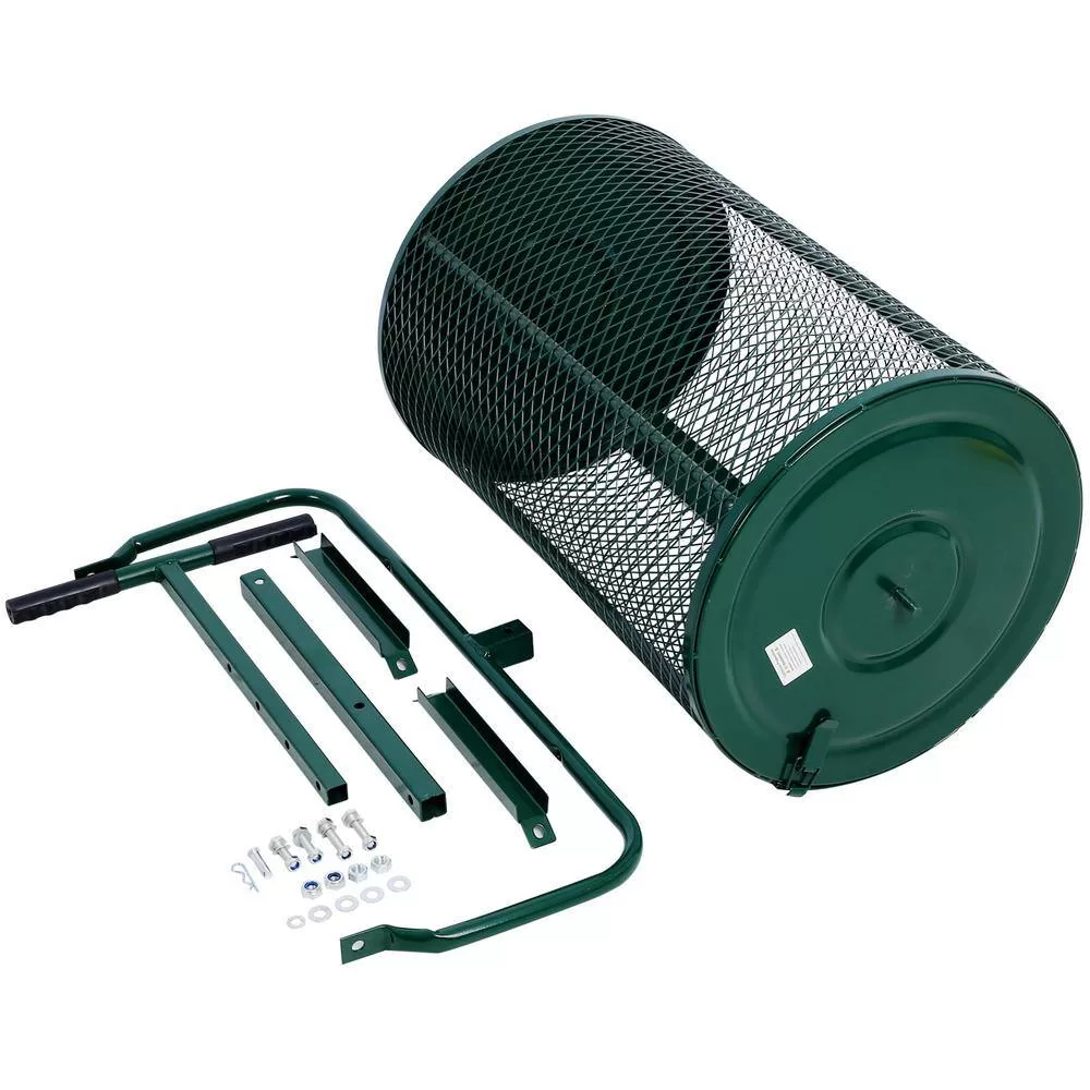 Tidoin GH-YDW4-056 24 in. Steel Handheld Peat Moss Spreader Compost Spreader Metal Mesh with T Shaped Handle