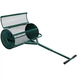 Tidoin GH-YDW4-057 24 in. Green Steel Handheld Peat Moss Spreader Compost Spreader Metal Mesh with T Shaped Handle