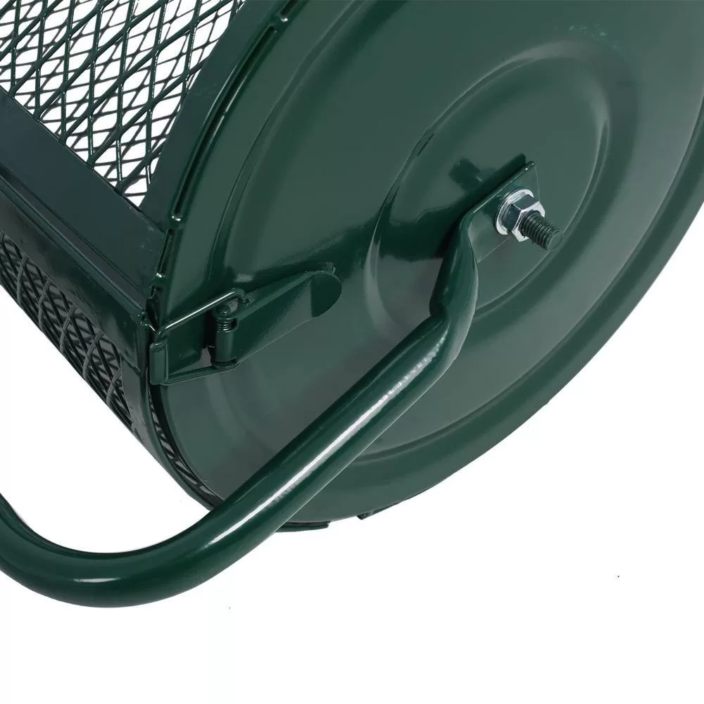 Tidoin GH-YDW4-057 24 in. Green Steel Handheld Peat Moss Spreader Compost Spreader Metal Mesh with T Shaped Handle