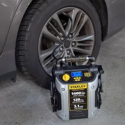 Stanley J7C09D Jump Starter, 1400 Peak Amps, 120 PSI Air Compressor, 3 USB Ports