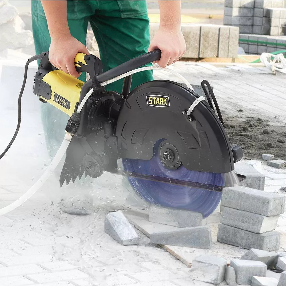 STARK USA 50120-H2 16 in. 3200-Watt Circular Cut Concrete Saw Cutter with Water Line Attachment (No-Blade)