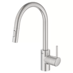 GROHE Concetto Single-Handle Pull-Out Sprayer Kitchen Faucet 1.75 GPM in Super Steel Infinity