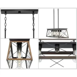 Progress Lighting Briarwood Collection 5-Light Antique Bronze Farmhouse Linear Island Chandelier Light