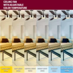 Hampton Bay Fanelee 52133 54 in. White Color Changing