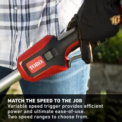 Toro 51830 60V Max Lithium-Ion Brushless Cordless 14 in./16 in. String Trimmer - 2.5 Ah Battery and Charger Included