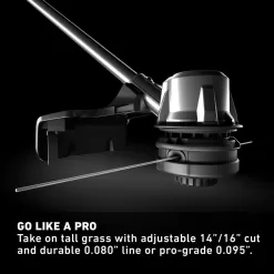 Toro 51830 60V Max Lithium-Ion Brushless Cordless 14 in./16 in. String Trimmer - 2.5 Ah Battery and Charger Included