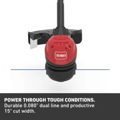Toro 51831 60V Max Lithium-Ion Brushless Cordless 15 in. / 13 in. String Trimmer - 2.0 Ah Battery and Charger Included