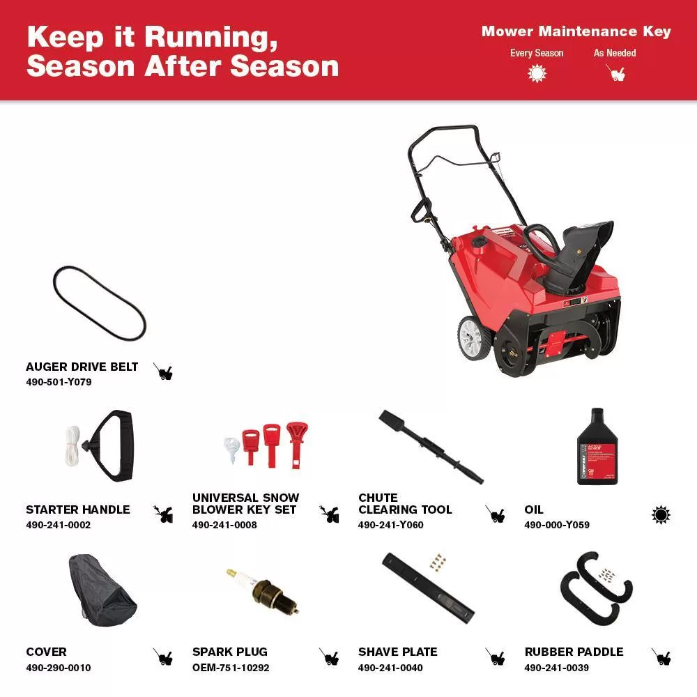 Troy-Bilt Squall 123R Squall 21 in. 123 cc Single-Stage Gas Snow Blower with E-Z Chute Control