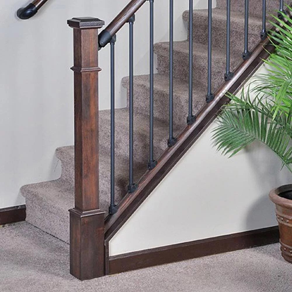 EVERMARK 4001564 Stair Parts 55 in. x 4-5/8 in. Unfinished Hemlock Craftsman Hollow Core Box Newel Post