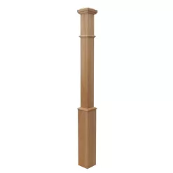 EVERMARK 4001564 Stair Parts 55 in. x 4-5/8 in. Unfinished Hemlock Craftsman Hollow Core Box Newel Post