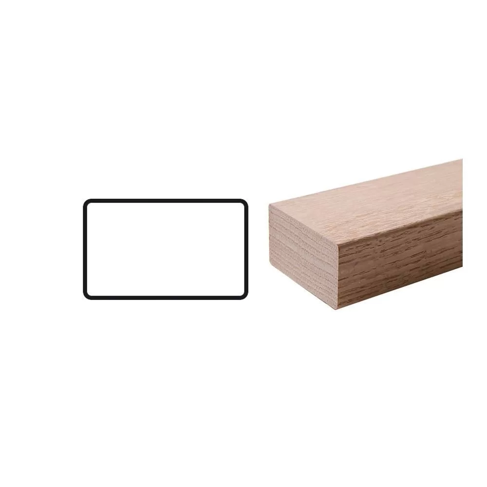 HOUSE OF FORGINGS RO-6002-8 Red Oak 6002-8 2-3/4 in. W x 1-5/8 in. H Modern Style Straight Wood Handrail for Stair Remodeling 8 ft. L