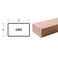 HOUSE OF FORGINGS RO-6002-8 Red Oak 6002-8 2-3/4 in. W x 1-5/8 in. H Modern Style Straight Wood Handrail for Stair Remodeling 8 ft. L