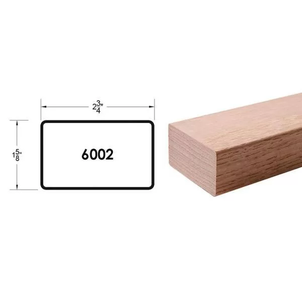 HOUSE OF FORGINGS RO-6002-8 Red Oak 6002-8 2-3/4 in. W x 1-5/8 in. H Modern Style Straight Wood Handrail for Stair Remodeling 8 ft. L