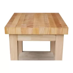 International Concepts Unfinished Kitchen Cart with Shelf