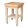 International Concepts Unfinished Kitchen Cart with Shelf