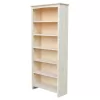 International Concepts 72 in. Unfinished Wood 6-shelf Standard Bookcase with Adjustable Shelves