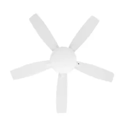 Hampton Bay YG216-MWH Roanoke 48 in. LED Indoor/Outdoor Matte White Ceiling Fan with Light Kit