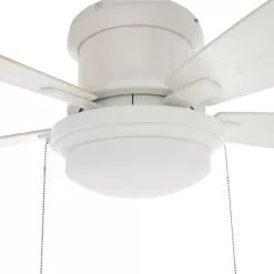 Hampton Bay YG216-MWH Roanoke 48 in. LED Indoor/Outdoor Matte White Ceiling Fan with Light Kit