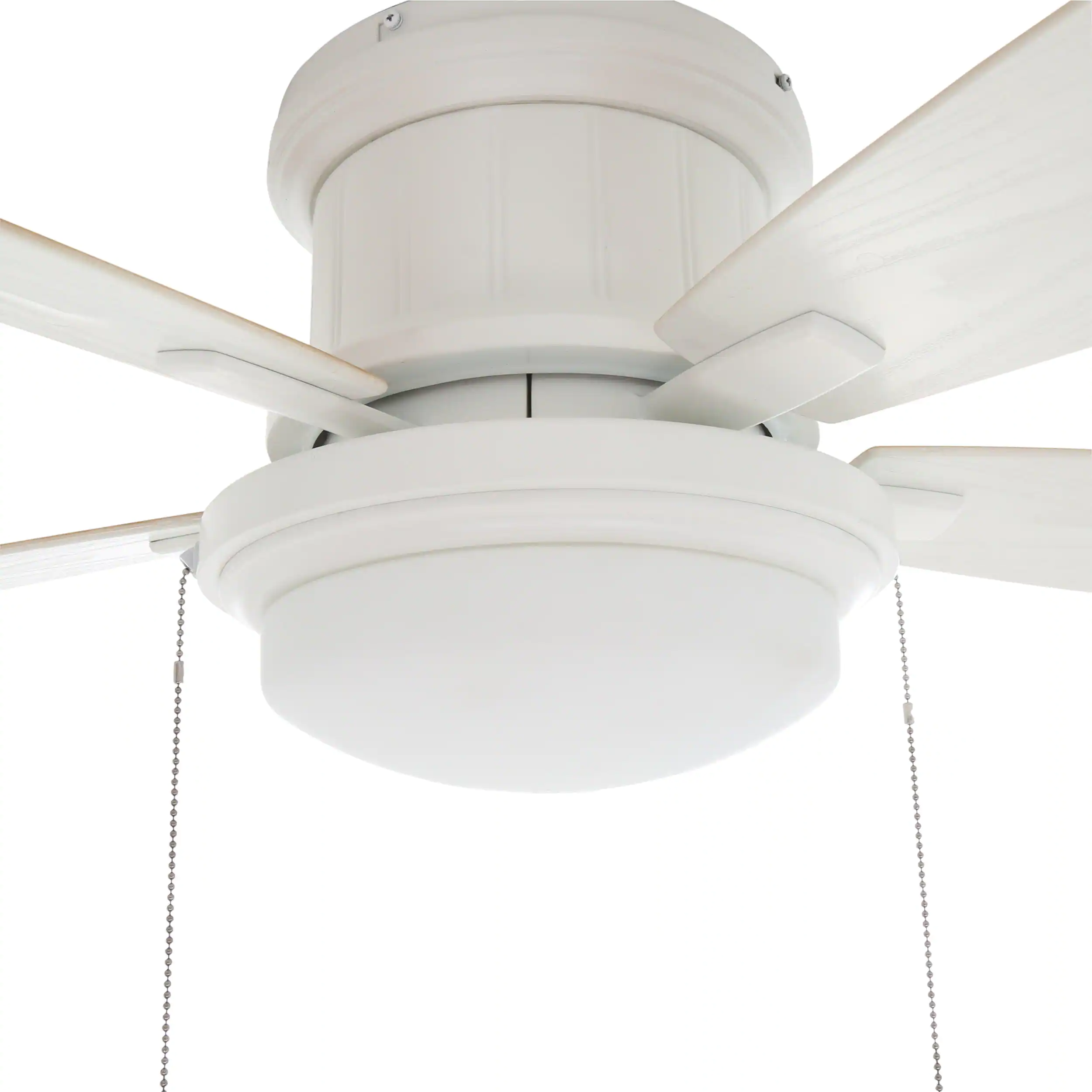 Hampton Bay YG216-MWH Roanoke 48 in. LED Indoor/Outdoor Matte White Ceiling Fan with Light Kit