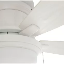 Hampton Bay YG216-MWH Roanoke 48 in. LED Indoor/Outdoor Matte White Ceiling Fan with Light Kit