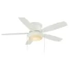 Hampton Bay YG216-MWH Roanoke 48 in. LED Indoor/Outdoor Matte White Ceiling Fan with Light Kit