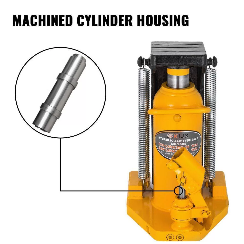 VEVOR QJD10T00000000001V0 Toe Jack Lift Hydraulic Machine 5-Ton to 10-Ton Air Hydraulic Toe Jack Proprietary Heat-Treated Steel, Yellow