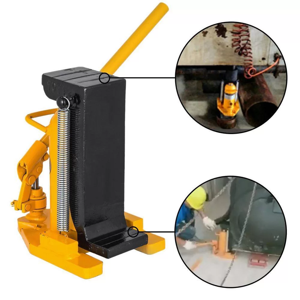 VEVOR QJD10T00000000001V0 Toe Jack Lift Hydraulic Machine 5-Ton to 10-Ton Air Hydraulic Toe Jack Proprietary Heat-Treated Steel, Yellow