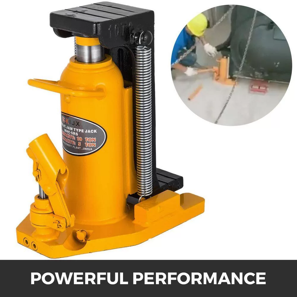 VEVOR QJD20T00000000001V0 10-Ton to 20-Ton Toe Jack Lift Hydraulic Machine Air Hydraulic Toe Jack Proprietary Heat-Treated Steel in Yellow