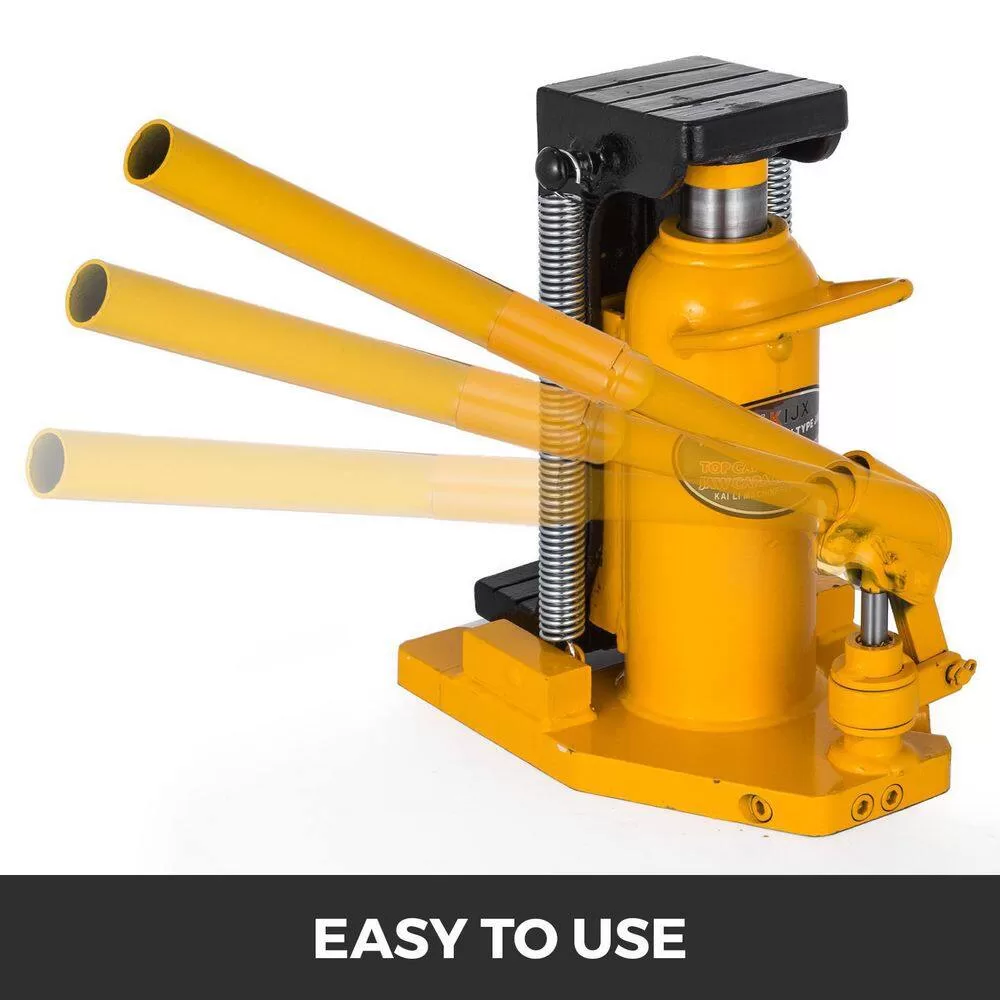 VEVOR QJD20T00000000001V0 10-Ton to 20-Ton Toe Jack Lift Hydraulic Machine Air Hydraulic Toe Jack Proprietary Heat-Treated Steel in Yellow