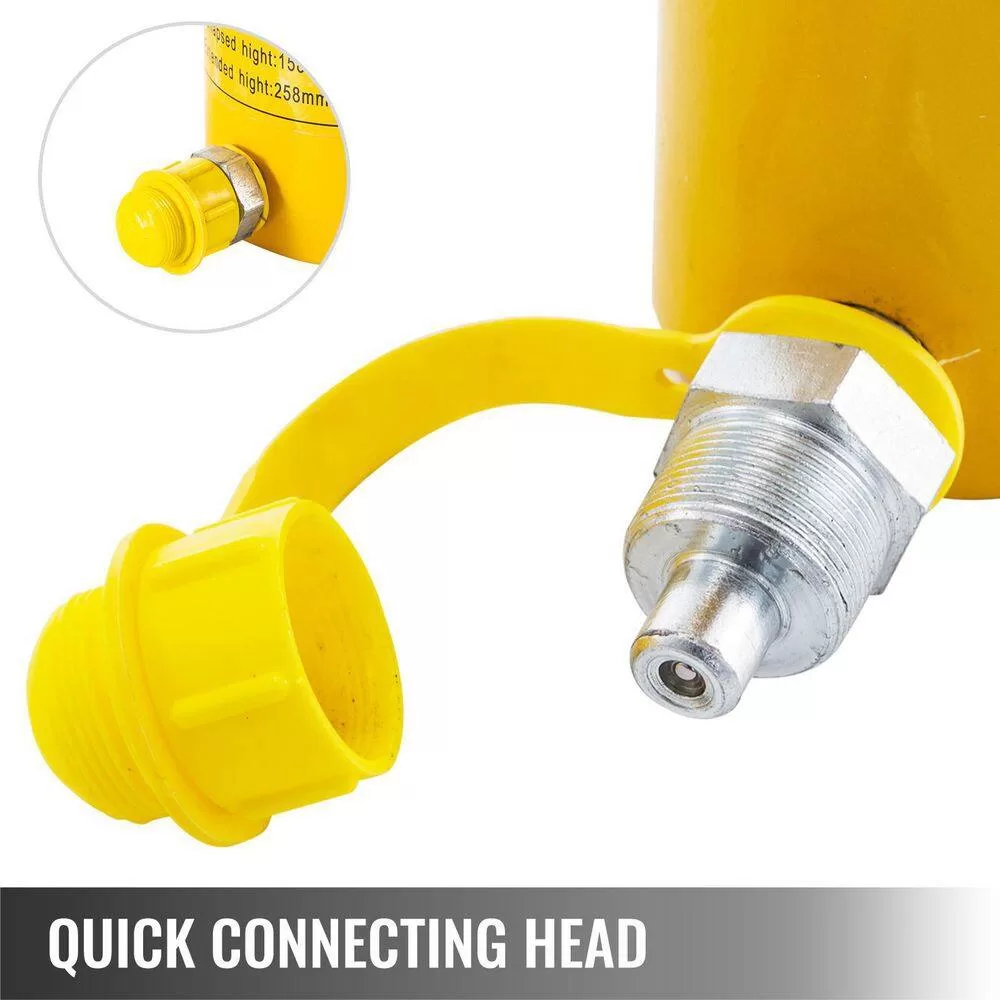 VEVOR QJD30T50MMKXYY001V0 30-Ton Hydraulic Cylinder Jack Hollow Single Acting Hydraulic Ram Cylinder 50 mm Hydraulic Lifting Cylinders