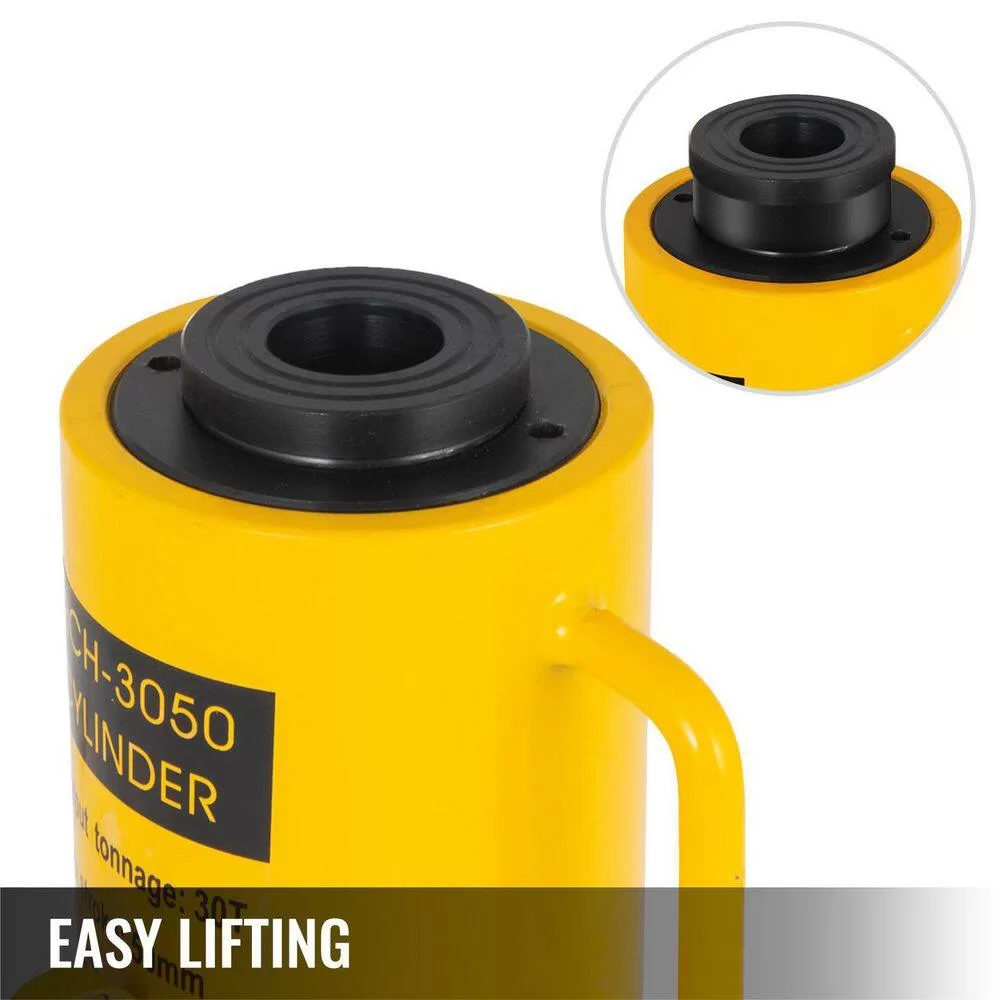 VEVOR QJD30T50MMKXYY001V0 30-Ton Hydraulic Cylinder Jack Hollow Single Acting Hydraulic Ram Cylinder 50 mm Hydraulic Lifting Cylinders