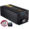 VEVOR CZXNBQDMKWKDDNOL6V9 Pure Sine Wave Inverter 3500-Watt Car Power Converter DC24-Volt to AC120-Volt with USB Port, LCD Display Remote Control