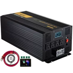 VEVOR CZXNBQDMKWKDDNOL6V9 Pure Sine Wave Inverter 3500-Watt Car Power Converter DC24-Volt to AC120-Volt with USB Port, LCD Display Remote Control
