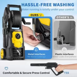 VEVOR DDG176GPM110VE5SAV1 Electric Pressure Washer 2000 PSI Max. 1.76 GPM Power Washer with 30 ft. Hose & Reel, 5 Quick Connect Nozzles,ETL Listed
