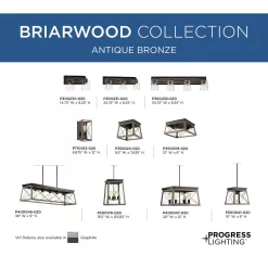 Progress Lighting Briarwood Collection 5-Light Antique Bronze Farmhouse Linear Island Chandelier Light